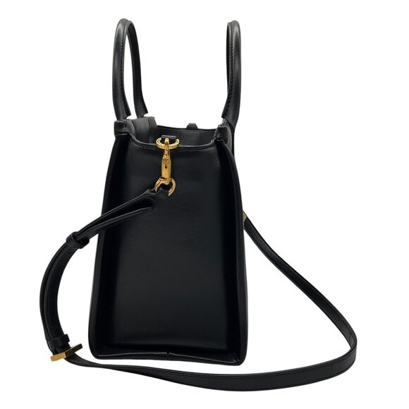 Valentino Black / Gold Medium One Stud Leather Handbag - Picture 2 of 14